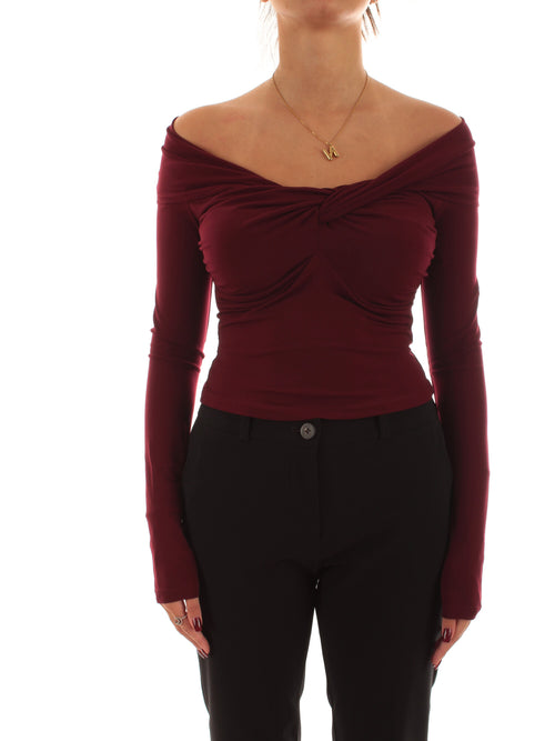 Patrizia Pepe maglia crop da donna purple red