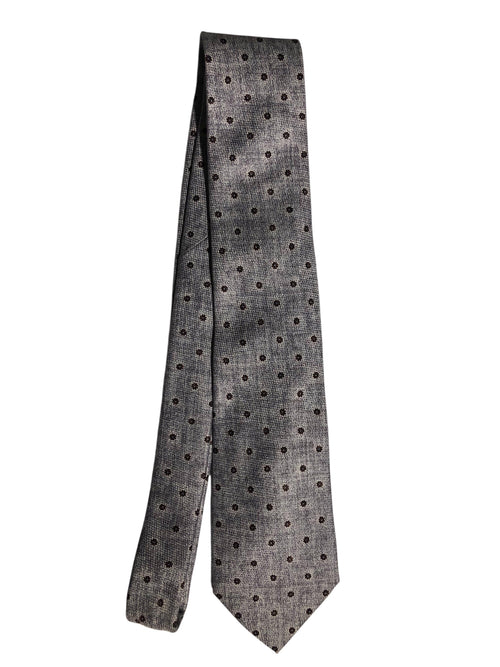 Rosi Collection cravatta da uomo in seta jacquard fondo grigio