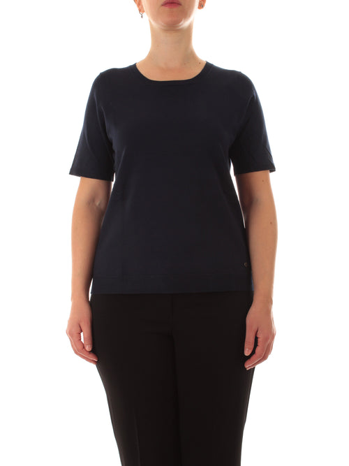 Luisa Viola maglia in viscosa comfort da donna blu