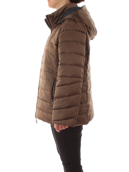 Luisa Viola piumino in nylon reversibile da donna marrone/blu