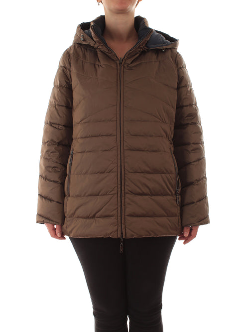 Luisa Viola piumino in nylon reversibile da donna marrone/blu