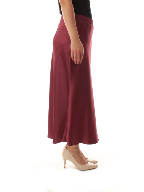 Luisa Viola gonna in raso bordeaux da donna