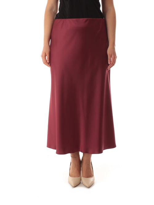 Luisa Viola gonna in raso bordeaux da donna