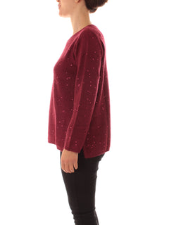 Luisa Viola maglia in full paillettes da donna burgundy
