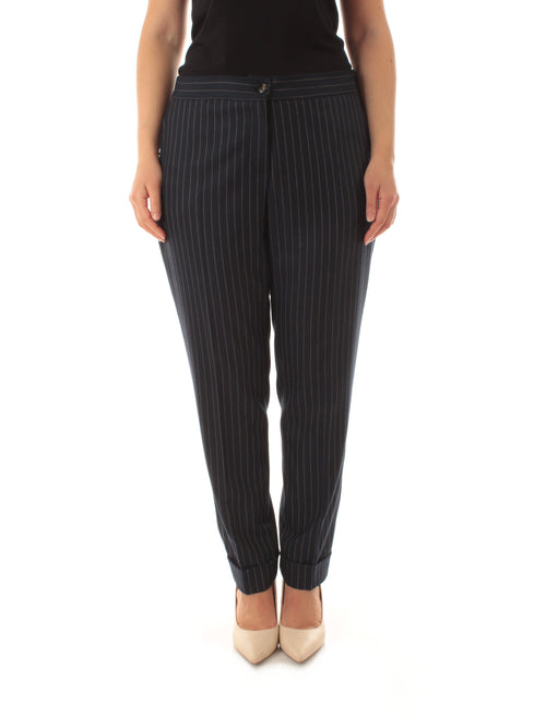 Luisa Viola pantalone gessato blu da donna