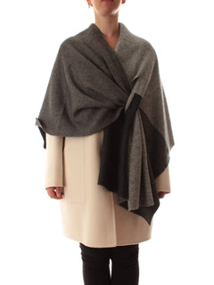 Luisa Viola mantella in misto cashmere da donna grigio