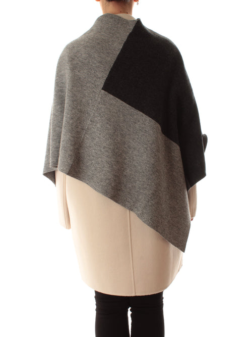 Luisa Viola mantella in misto cashmere da donna grigio