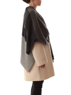Luisa Viola mantella in misto cashmere da donna grigio