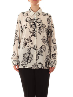 Luisa Viola camicia in doppia georgette stampata da donna bianco