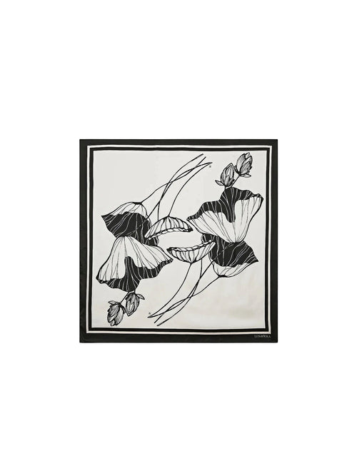 Luisa Viola foulard stampato in pura seta da donna nero