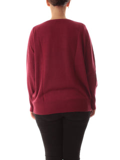 Luisa Viola maglia con strass da donna bordeaux