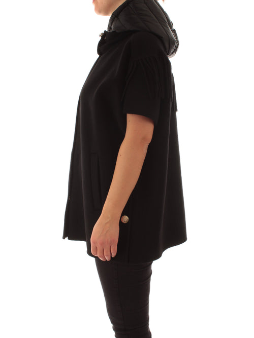 Elena Mirò cappa con cappuccio da donna nero