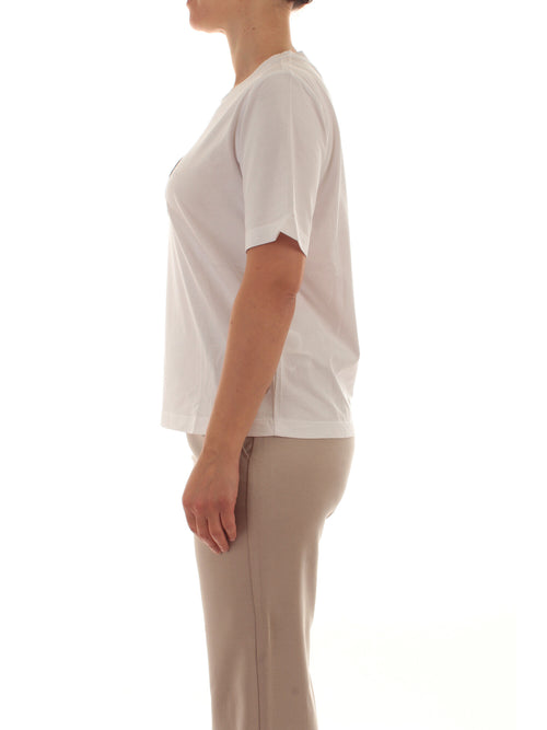 Elena Mirò T-shirt relaxed fit con ricamo Monogram da donna bianco