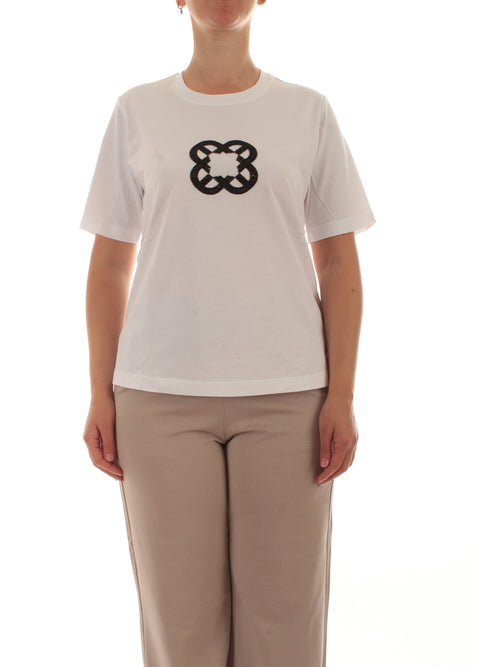 Elena Mirò T-shirt relaxed fit con ricamo Monogram da donna bianco