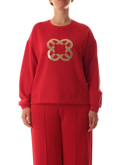 Elena Mirò felpa con ricamo Monogram da donna rosso