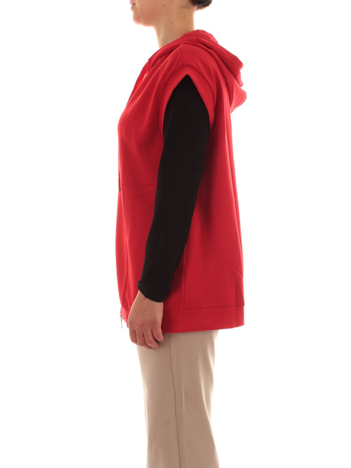 Elena Mirò felpa maniche corte con zip da donna rosso