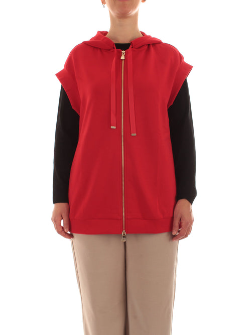 Elena Mirò felpa maniche corte con zip da donna rosso