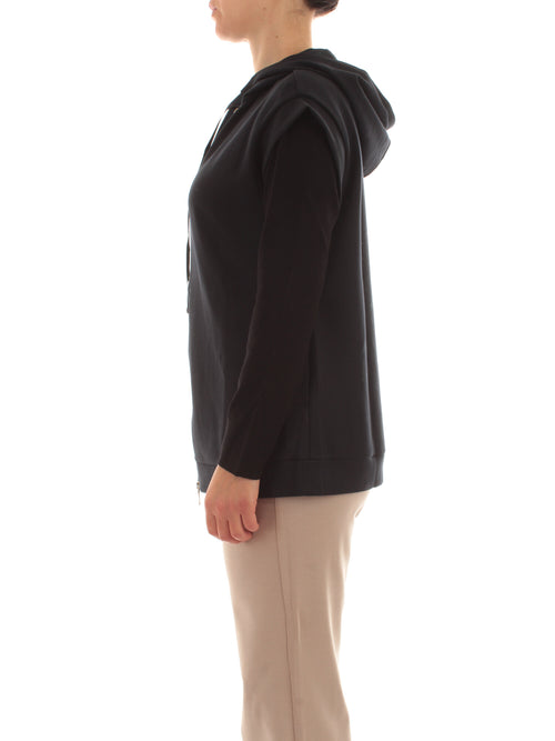 Elena Mirò felpa maniche corte con zip da donna blu