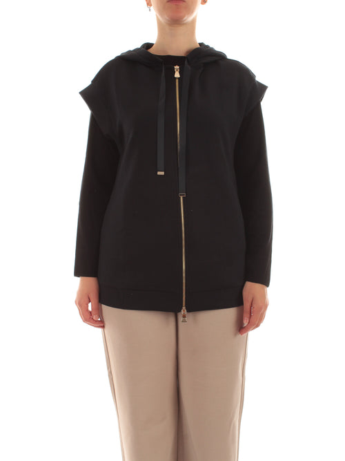 Elena Mirò felpa maniche corte con zip da donna blu