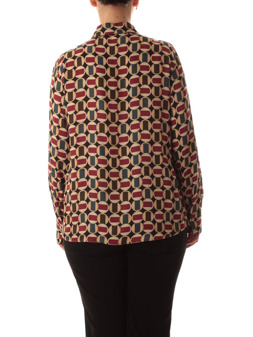 Elena Mirò camicia in viscosa stampata da donna bordeaux