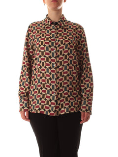 Elena Mirò camicia in viscosa stampata da donna bordeaux