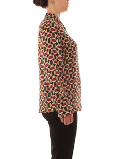 Elena Mirò camicia in viscosa stampata da donna bordeaux