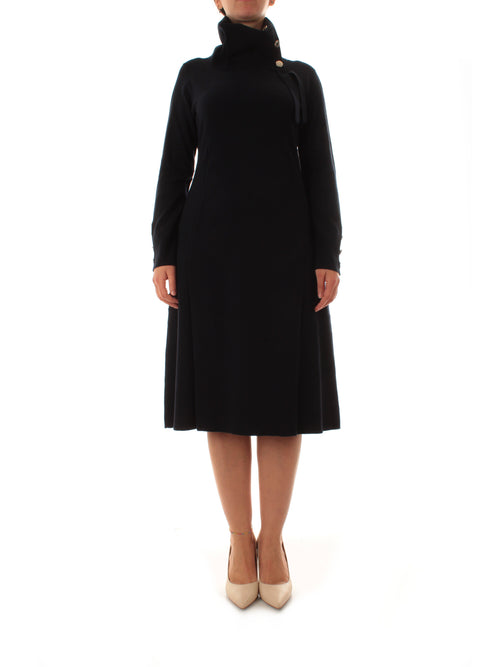 Elena Mirò abito in tricot con bottoni da donna blu