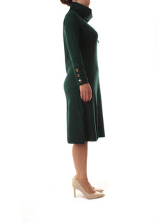 Elena Mirò abito in tricot con bottoni da donna verde