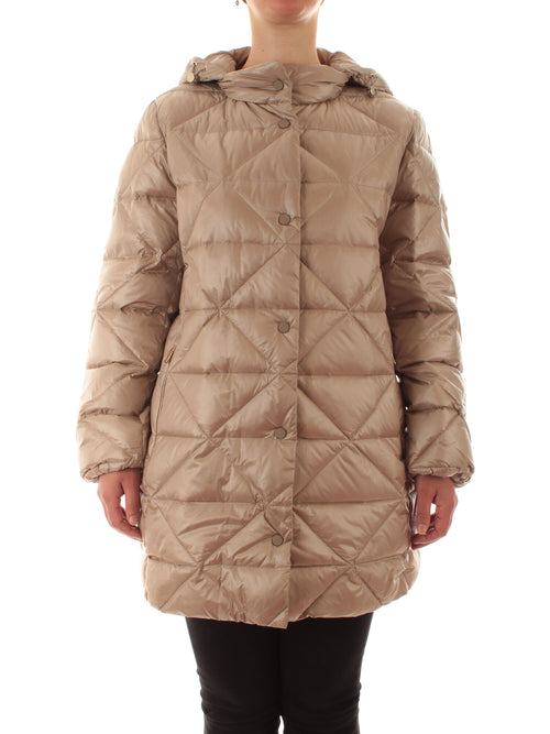 Elena Mirò piumino trapuntato con cappuccio da donna beige