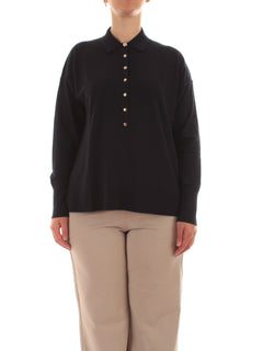 Elena Mirò maglia con colletto e bottoni da donna blu