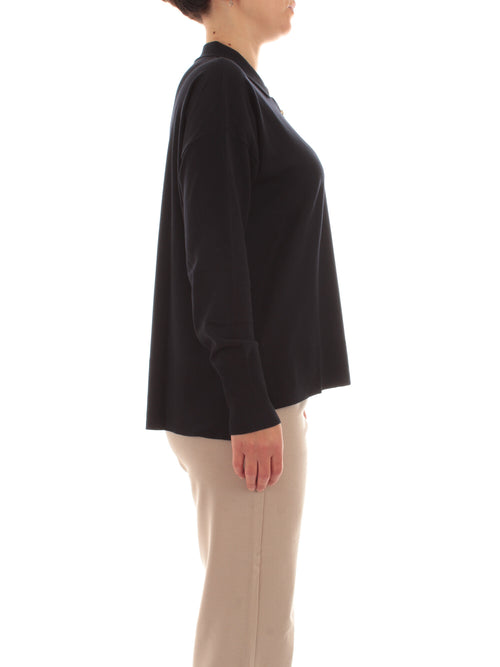 Elena Mirò maglia con colletto e bottoni da donna blu