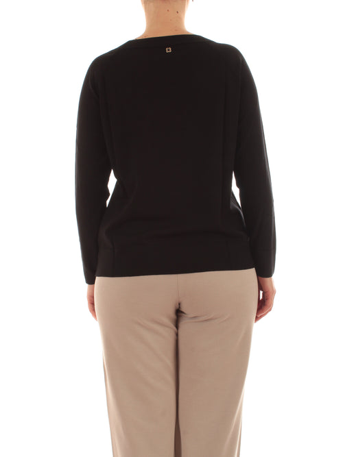Elena Mirò maglia con scollo a barchetta da donna nero