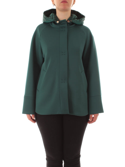 Elena Mirò giacca in scuba con cappuccio da donna verde