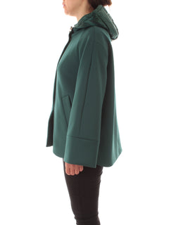 Elena Mirò giacca in scuba con cappuccio da donna verde