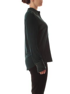 Elena Mirò t-shirt polo in due tessuti da donna petrolio