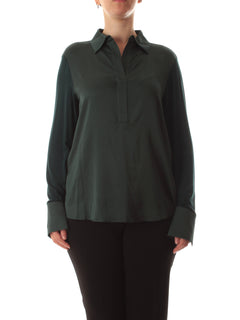 Elena Mirò t-shirt polo in due tessuti da donna petrolio