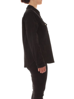 Elena Mirò camicia animalier in denim nero da donna