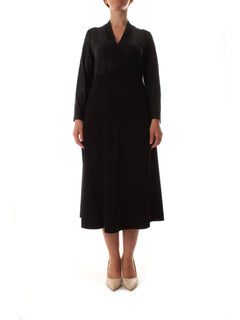 Elena Mirò abito longuette in due tessuti da donna nero