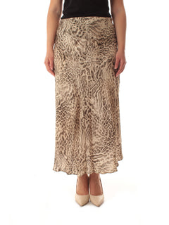 Elena Mirò gonna midi animalier da donna beige