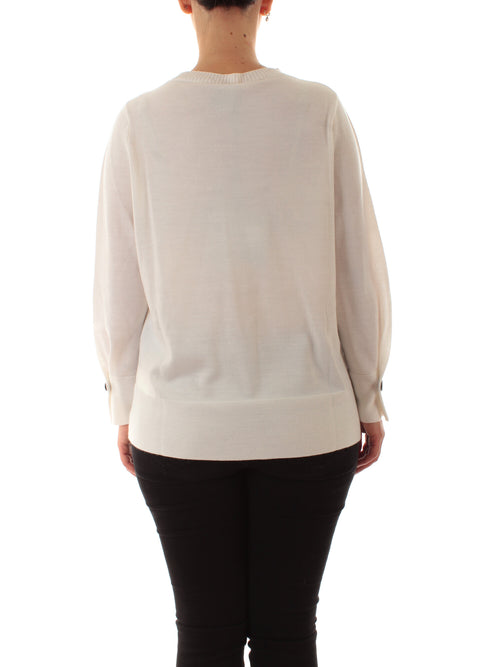 Persona By Marina Rinaldi NINFE maglia in misto lana da donna bianco seta