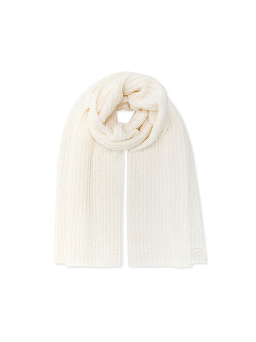 Sun 68 sciarpa in misto lana a coste bianco panna da uomo