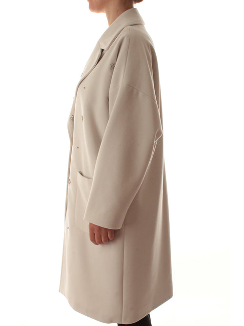 Marina Talia cappotto con applicazioni da donna panna
