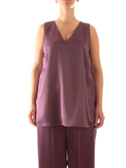 Marina Talia top in raso da donna ametista