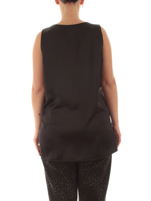 Marina Talia top in raso da donna nero