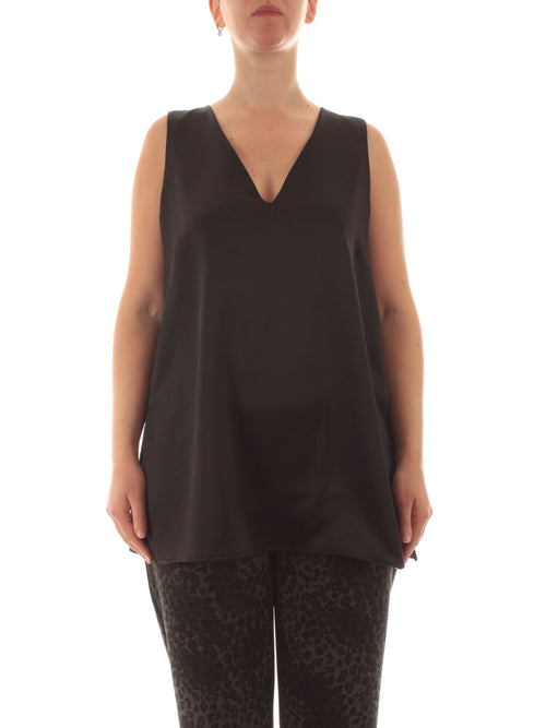 Marina Talia top in raso da donna nero