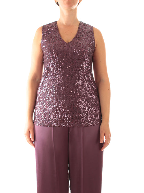 Marina Talia top in full paillettes da donna ametista