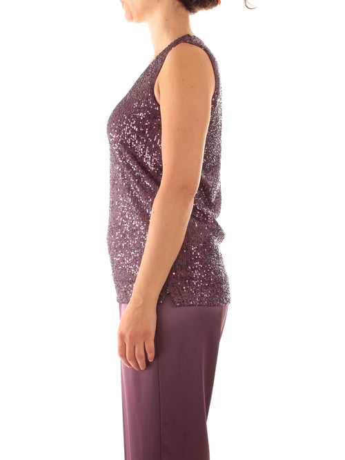 Marina Talia top in full paillettes da donna ametista