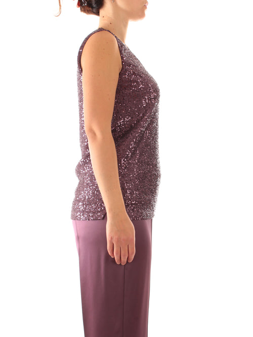 Marina Talia top in full paillettes da donna ametista