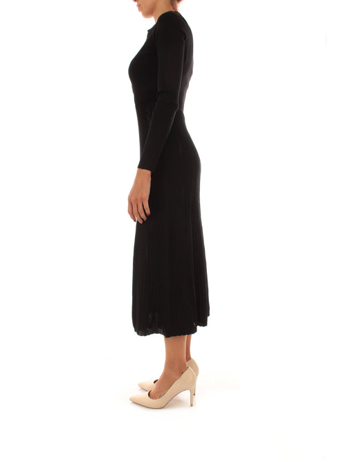 Twinset abito midi in maglia da donna nero
