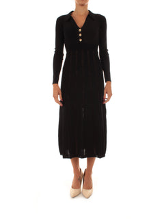 Twinset abito midi in maglia da donna nero